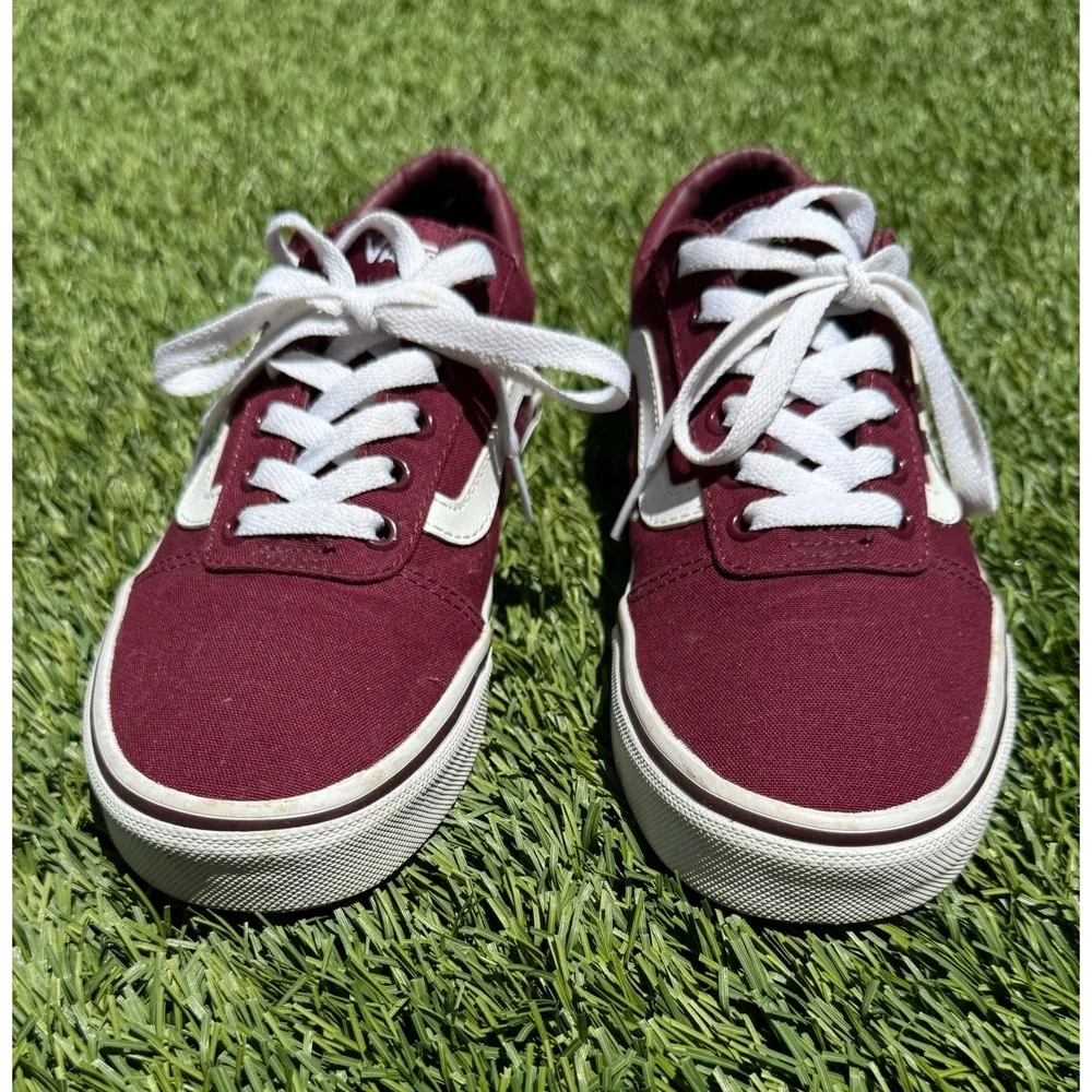 Vans Old Skool Burgundy Canvas Sneakers Women's 8 # 3130
